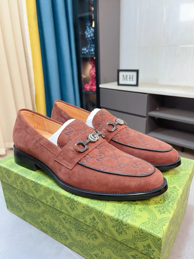 Men's Men's Shoes 💰520🌹🌹【GUCCI】The most popular classic Gucci leather shoes. Synchronized with the official website, the upper is made of Italian first-layer cowhide ➕cowhide lining, with unique brand and unique craftsmanship. Highlighting the hot style of the new year. Stop hesitating, stop wandering, get it now. Number: 38--44